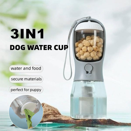 3-In-1 Pet Feeder, Water Dispenser, and Poop Bag Storage - Little Paws Bargains