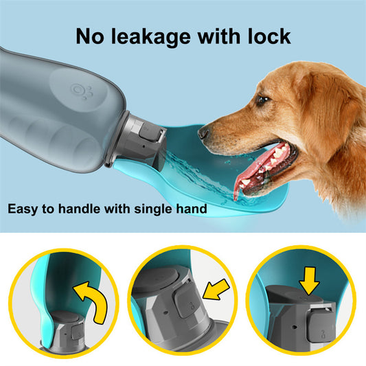 Dog Water Bottle With Bowl - Little Paws Bargains
